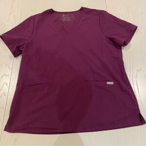FIGS Casma Three-Pocket Scrub Top in Purple Large L